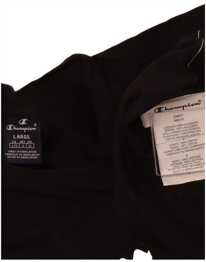 Tricou grafic pentru bărbați CHAMPION Top mare din bumbac color bloc negru