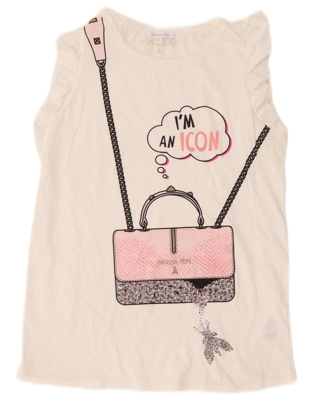 Patrizia Pepe Femei Graphic Vest Vest Top Marime Unică Bumbac Alb