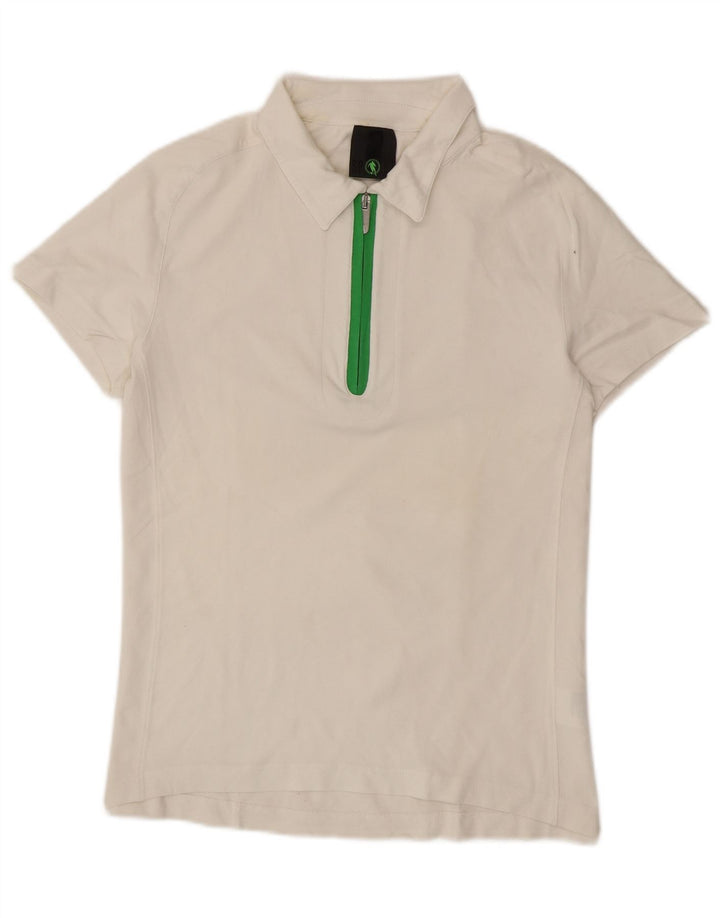 Tricou polo vintage pentru bărbați, bumbac alb mediu