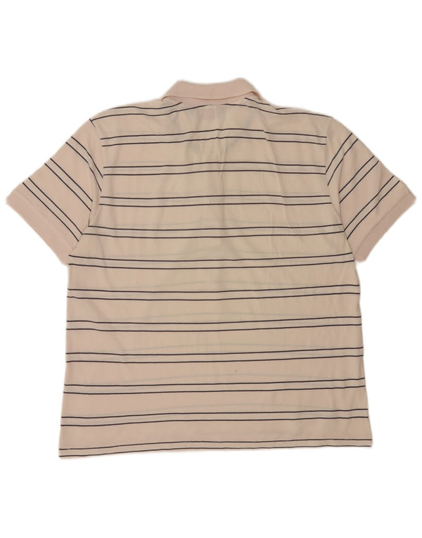 Kappa Mens Polo Shirt Large Pink Striped