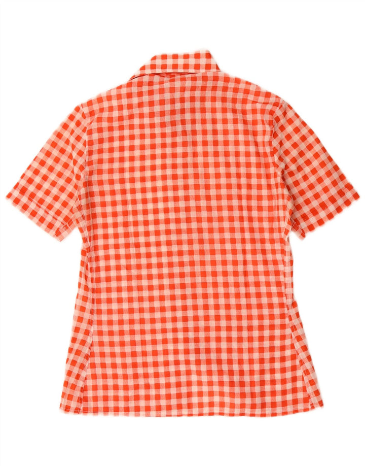 Vintage Womens Short Sleeve Shirt EU 40 Medium Red Gingham