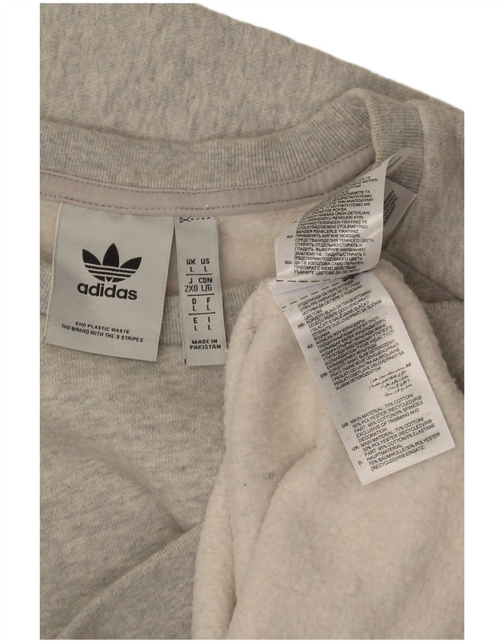 Hanorac pentru bărbați Adidas Jumper mare, gri bumbac cu pete