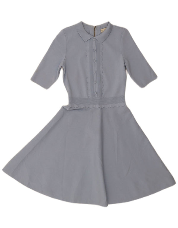 Rochie leagăn pentru femei Ted Baker, cu mânecă jumătate, Mărimea 1 XS, viscoză albastră