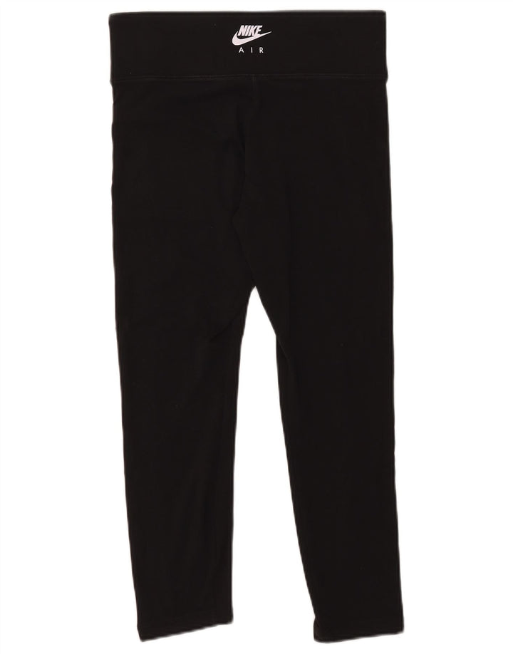Leggings crop grafic Nike pentru femei UK 14, bumbac mediu negru