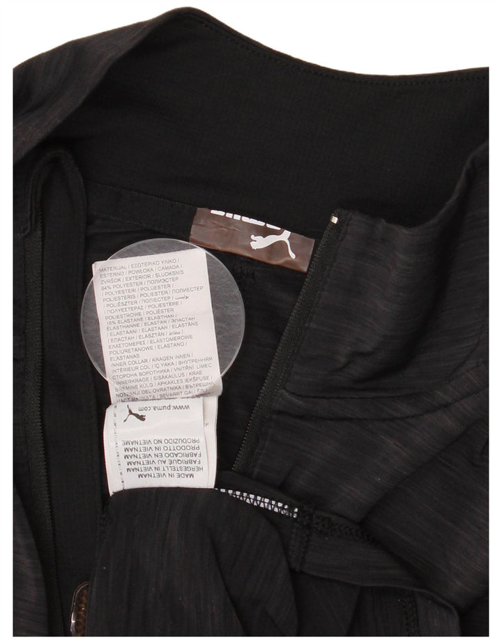 Top de trening Puma pentru femei, cu fermoar și gât, din poliester gri mediu