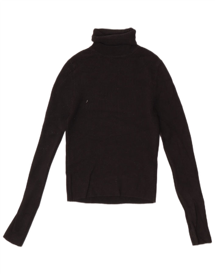 Pulover pentru femeie cu gât rulat Zara UK 12, viscoză medie, neagră