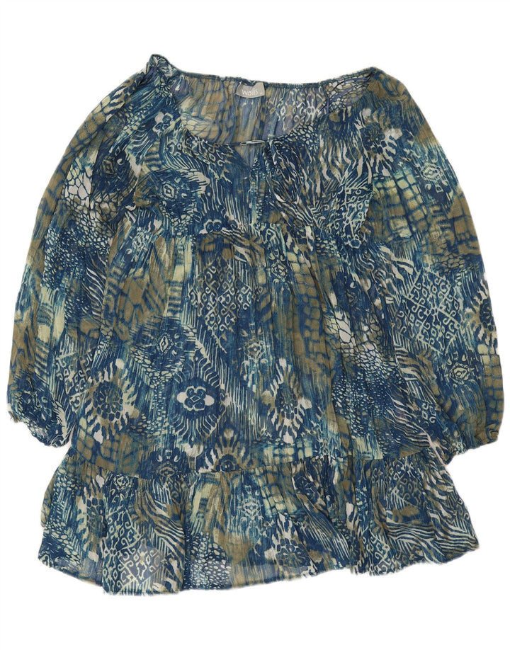 Rochie Wallis pentru femei cu mânecă lungă în etaje UK 12 Medium Blue Paisley Poliester