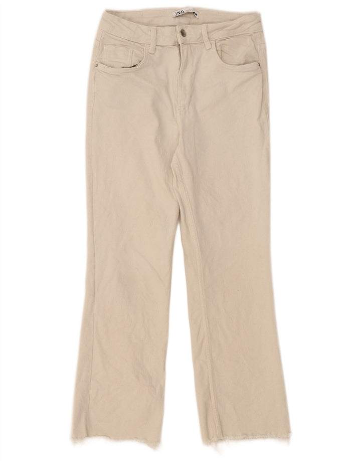 Blugi drepți pentru damă Zara EU 38 Mici W28 L26 alb