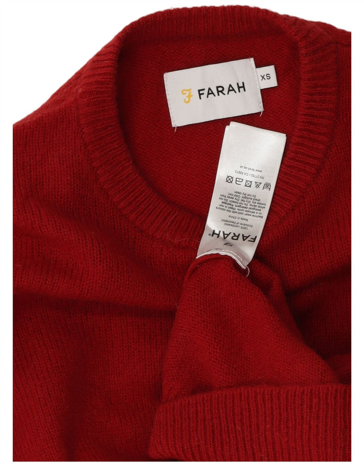 Pulover Farah pentru bărbați cu gât roșu, lână de miel XS