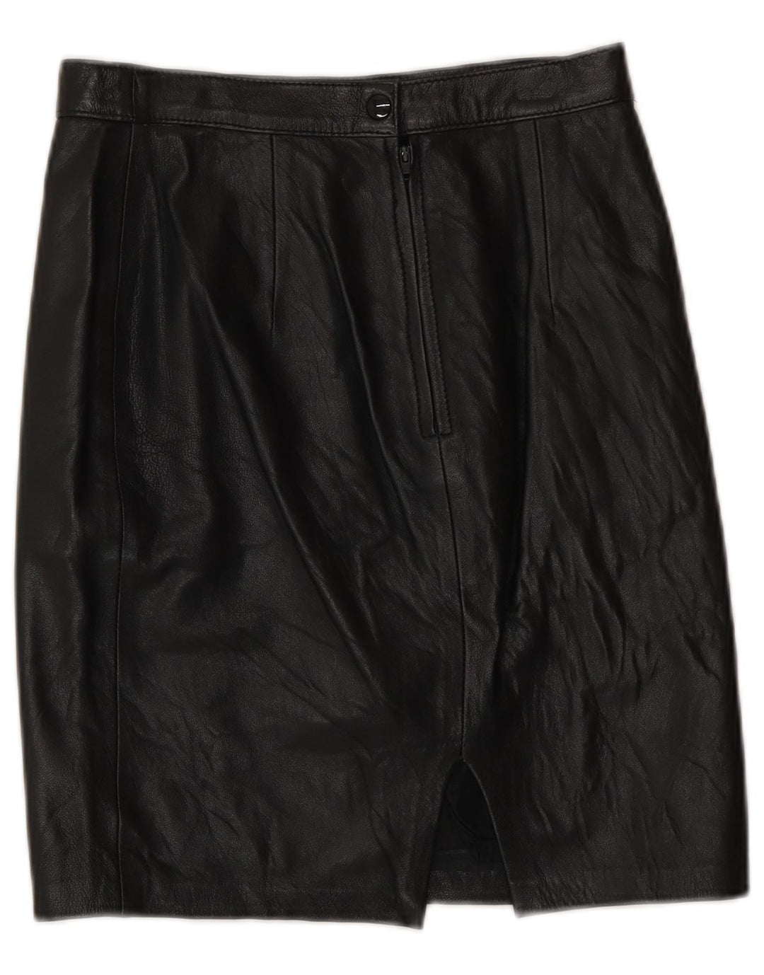 Fusta din piele vintage pentru femei IT 42 Medium W26 Negru