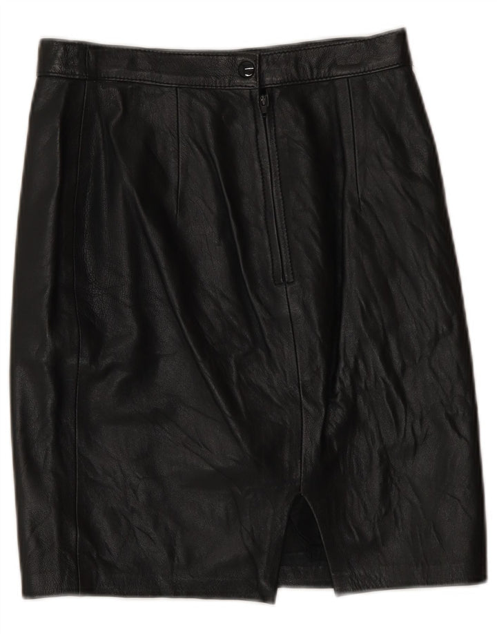 Fusta din piele vintage pentru femei IT 42 Medium W26 Negru