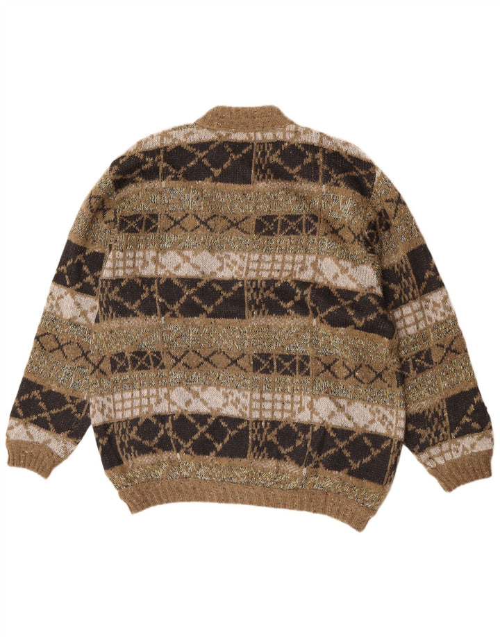 Jachetă Bomber Vintage pentru bărbați, tricot largi, IT 48 Medium Green Geometric