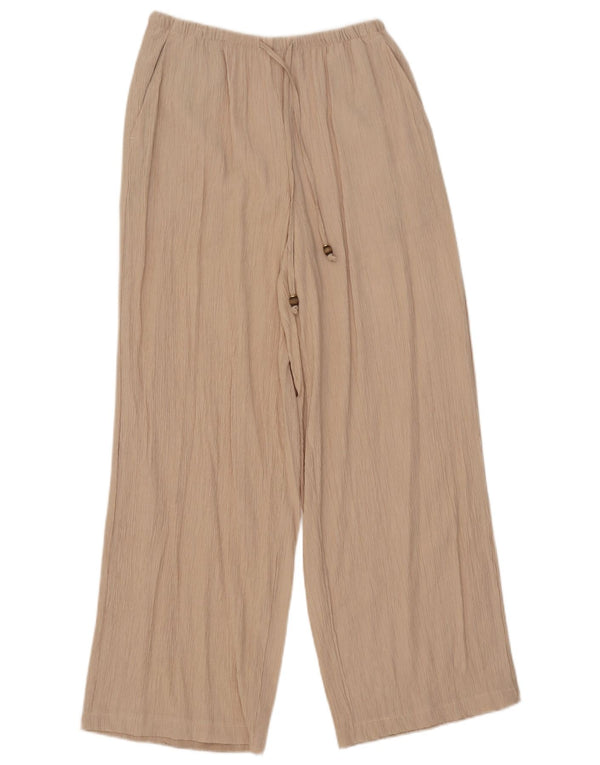 Pantaloni largi pentru femei Zara XS W24 L28 Bej Viscoza