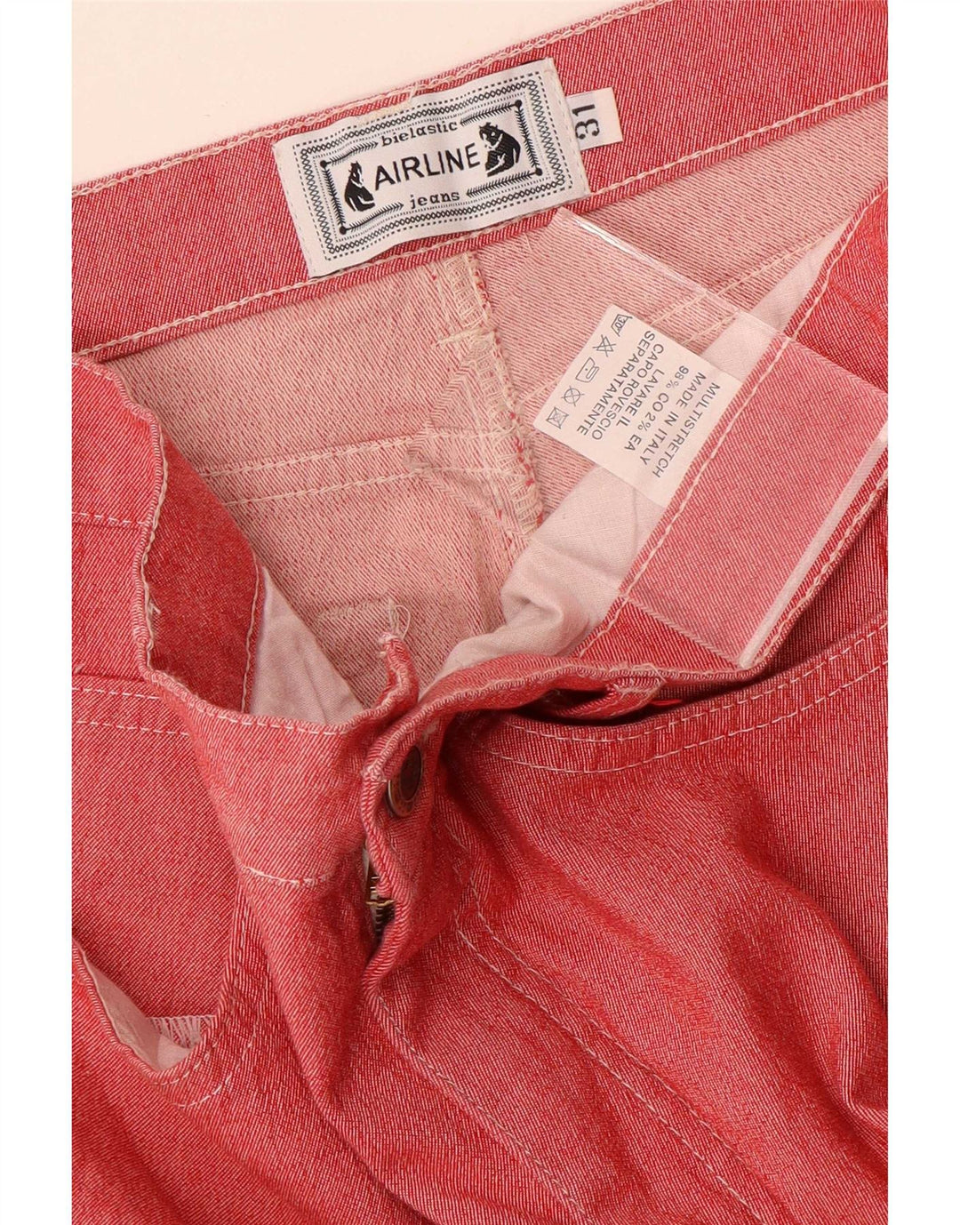 Blugi drepți de damă vintage W31 L30 bumbac roșu