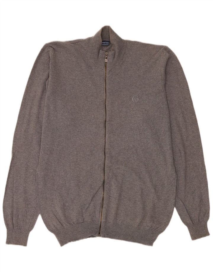 Pulover cardigan pentru bărbați Sergio Tacchini, bumbac gri mediu