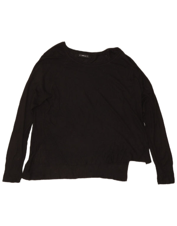 Pulover pentru femei Zara, cu gât de barcă, UK 16, mare, negru