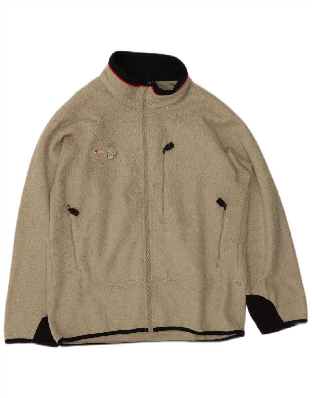 Jachetă pentru bărbați Fila Fleece UK 36, Bej, Poliester Colorblock