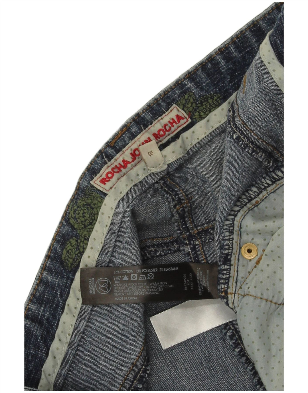 John Rocha Jeans Bootcut pentru femei UK 18XL W38 L30 Blue Bumbac