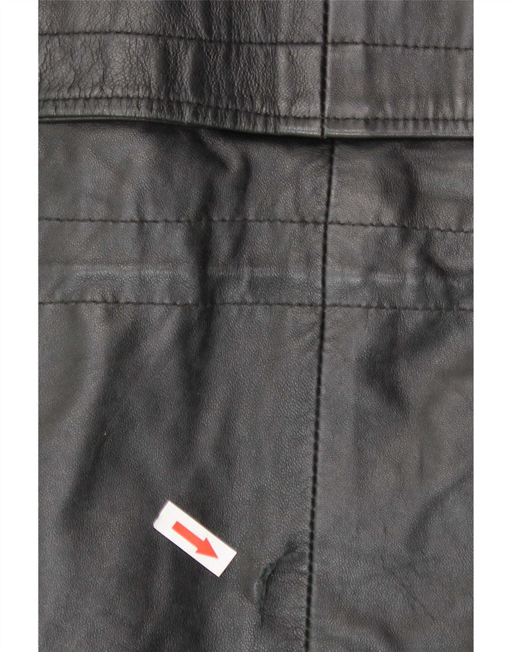 Geaca de piele vintage pentru barbati IT 48 Medium Black