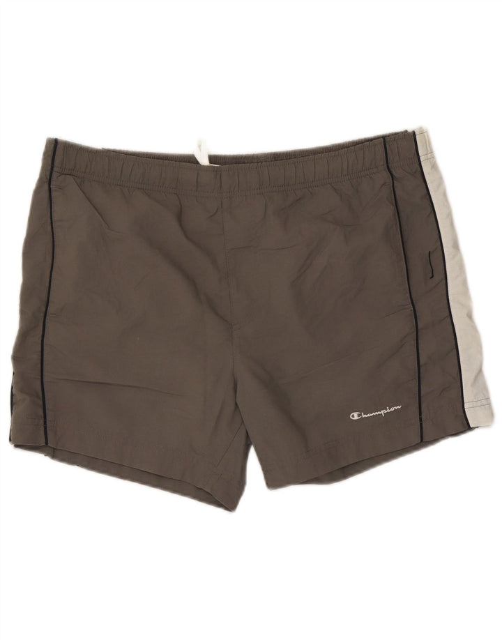 Pantaloni scurți de înot Champion pentru bărbați, mari, gri, poliester color bloc