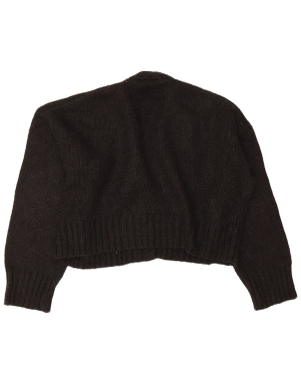 Pulover cardigan deschis supradimensionat pentru femei Zara UK 16, mare, negru, acrilic