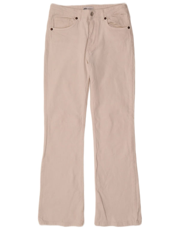 Blugi Zara Femei Bootcut EU 38 Mici W28 L31 Alb