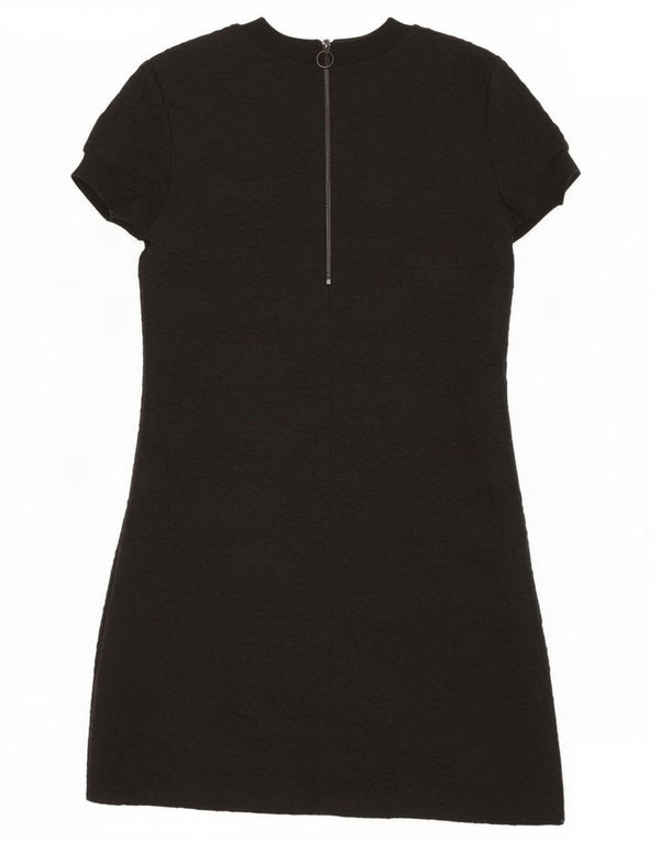Rochie de bază cu mâneci scurte pentru femei Zara UK 10 Poliester Paisley negru mic
