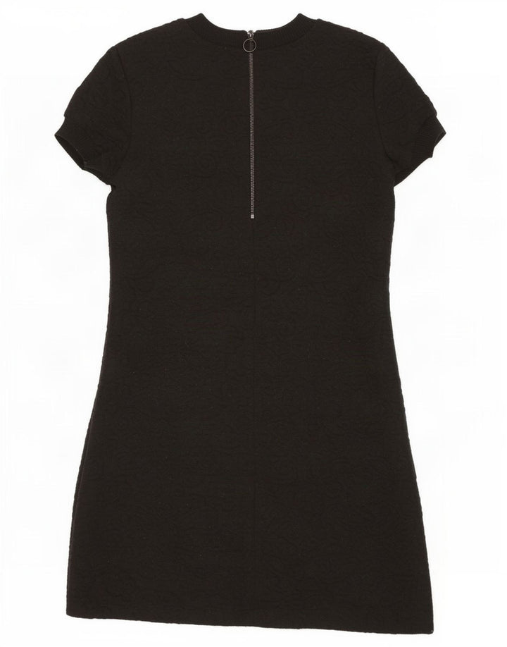 Rochie de bază cu mâneci scurte pentru femei Zara UK 10 Poliester Paisley negru mic
