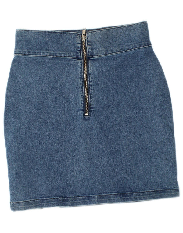 Fusta mini de blugi Topshop pentru femei UK 6 XS W24 Bumbac albastru