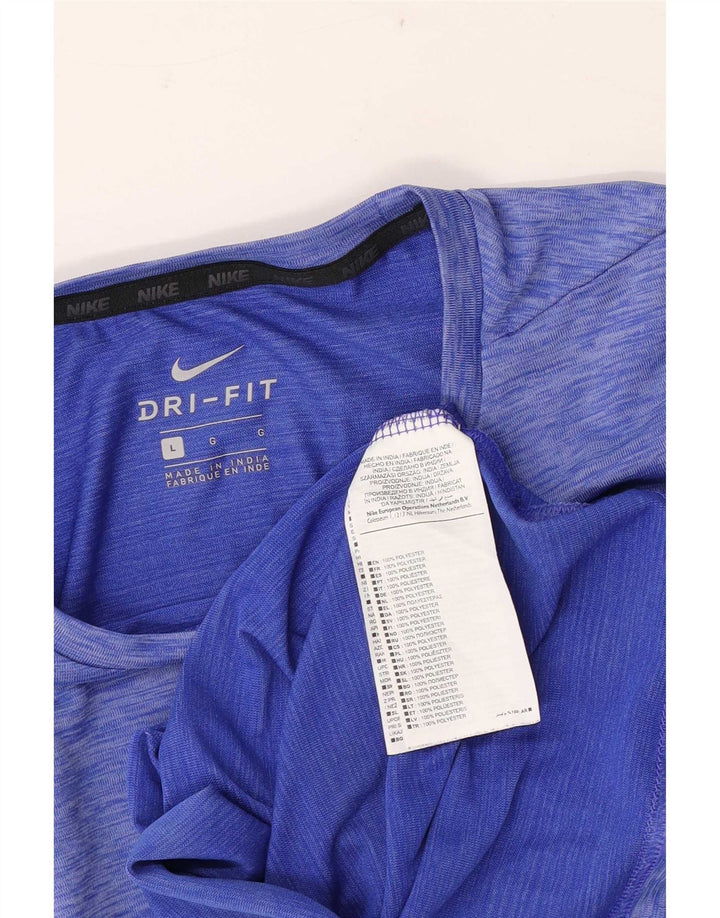 Tricou Nike pentru bărbați Dri Fit Top mare, albastru, poliester cu pături