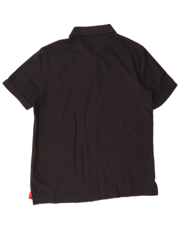 Tricou polo Izod pentru bărbați, bumbac mediu negru
