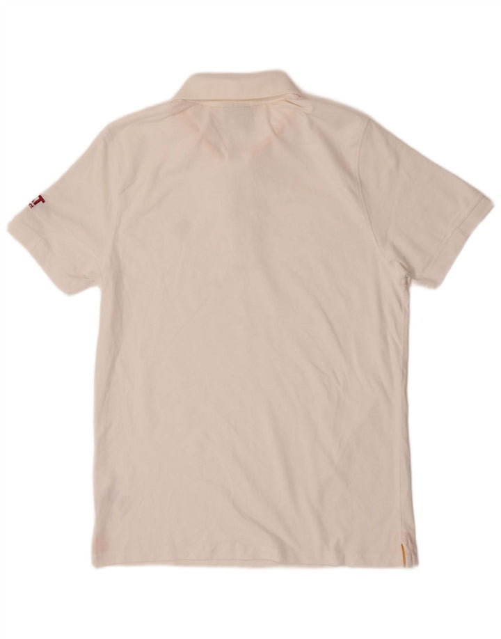 Tricou polo cu grafic Lyle & Scott pentru bărbați, bumbac alb mare