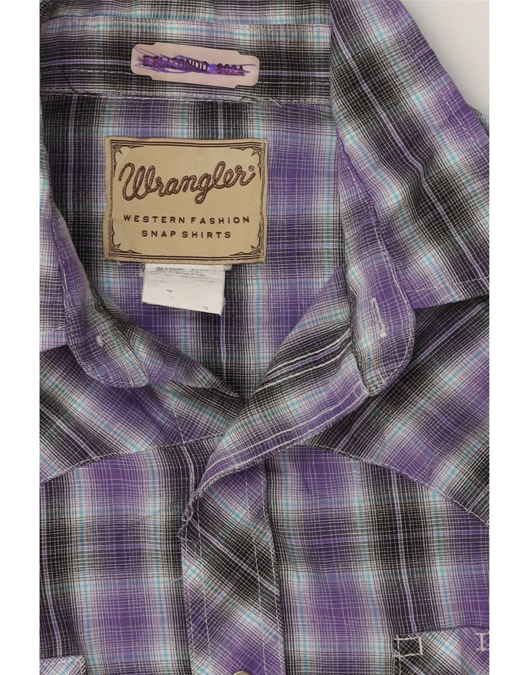Cămașă cu mânecă scurtă pentru bărbați Wrangler, mov mediu, carouri