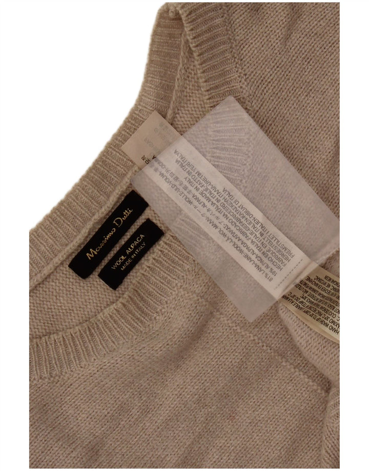 Pulover supradimensionat pentru femei Massimo Dutti, cu gât de barcă, UK 6 XS, bej, lână