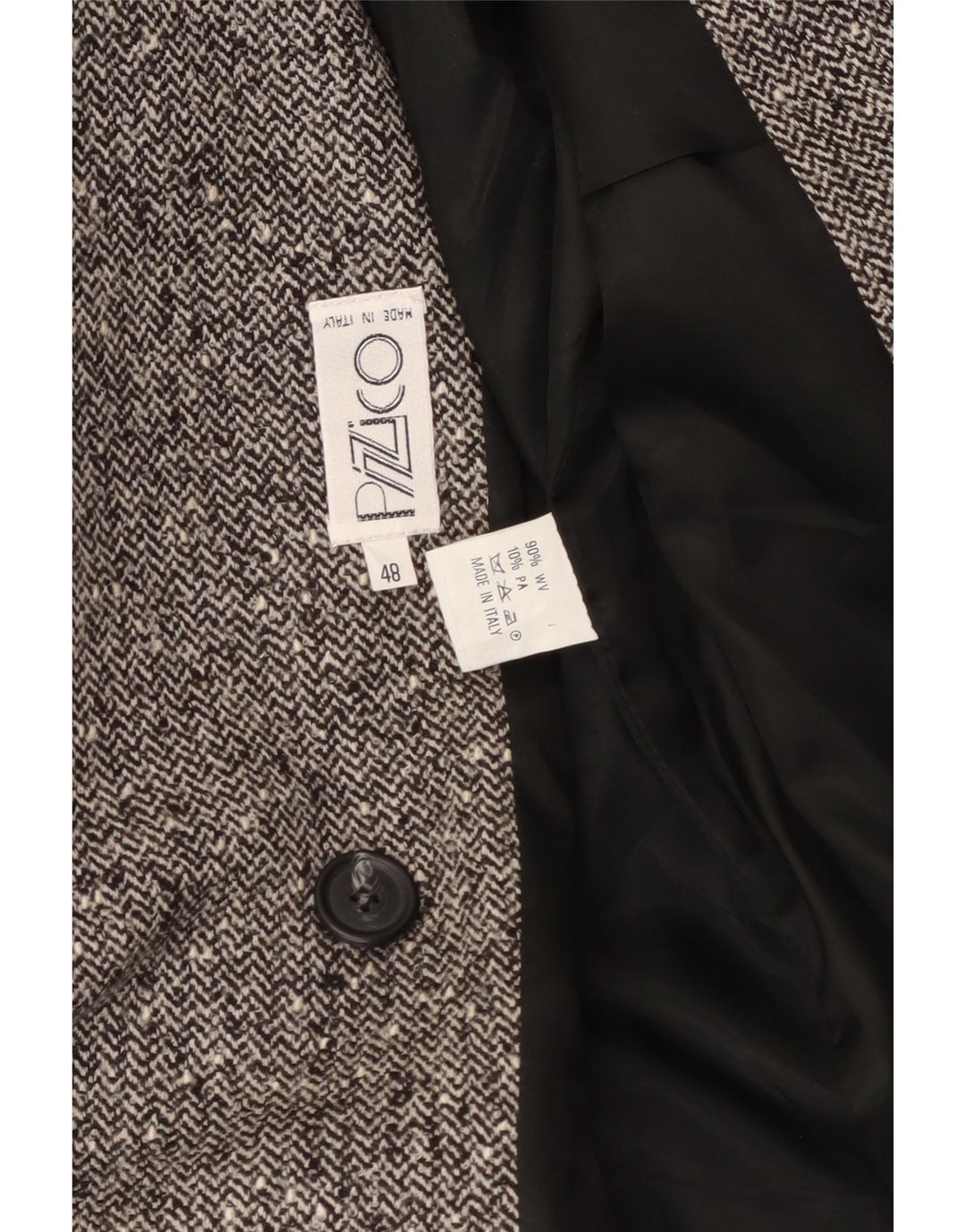 Jachetă vintage pentru femei cu piept dublu IT 48 XL Gri Herringbone
