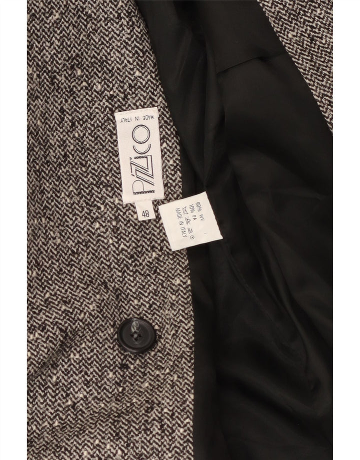 Jachetă vintage pentru femei cu piept dublu IT 48 XL Gri Herringbone