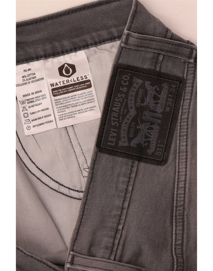 Blugi slim pentru bărbați Levi's W34 L30 bumbac gri
