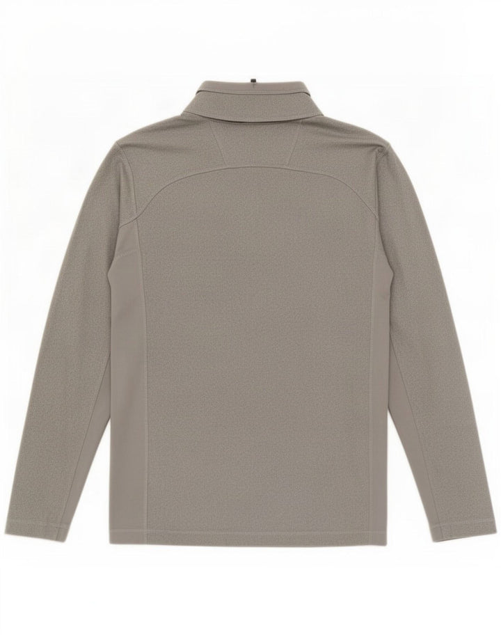 Top de trening The North Face, pentru bărbați, cu fermoar și gât, pete, gri mediu
