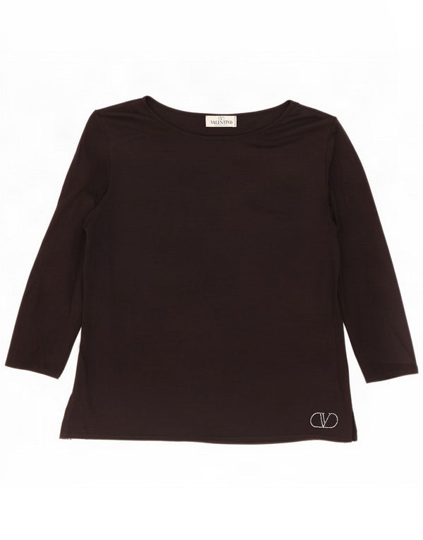 Valentino Top pentru femei cu mâneci 3/4 UK 16 Large Black Viscose