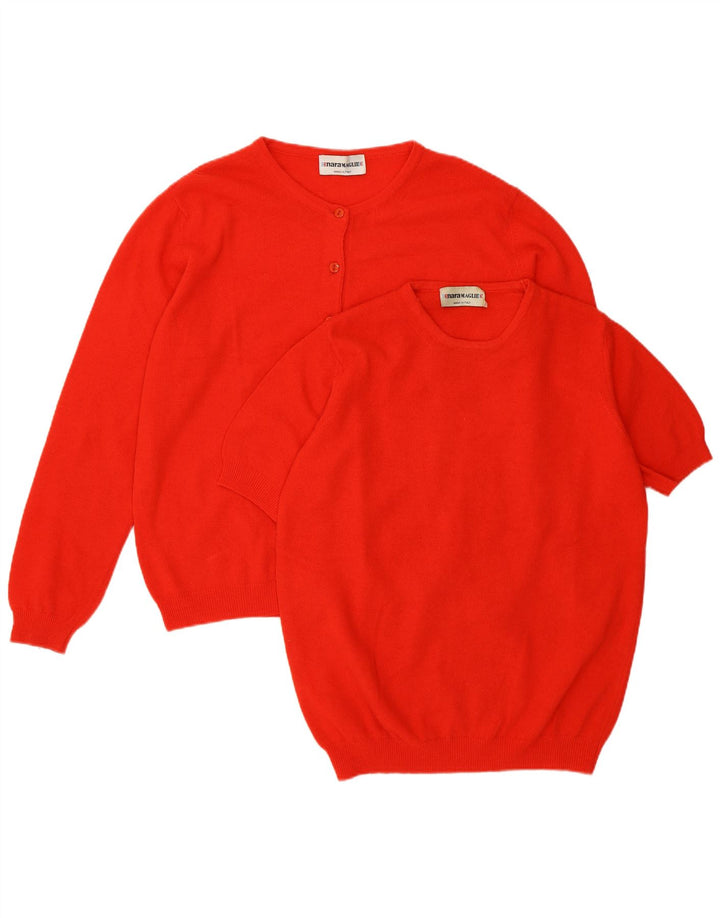 Set 2 piese pentru femei Enara Maglie UK 14 Lână roșie medie