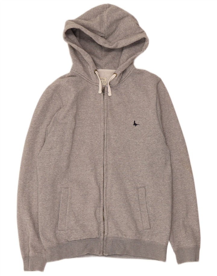 Pulover Jack Wills pentru bărbați, cu fermoar, bumbac cu pete, gri mediu