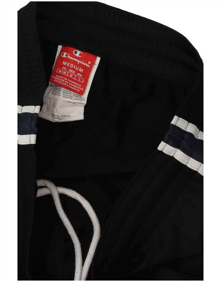 Pantaloni de trening grafic pentru bărbați Champion, poliester mediu negru
