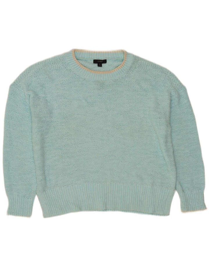 J. CREW Pulover supradimensionat pentru femei cu gât de barcă UK 14 Turcoaz mediu