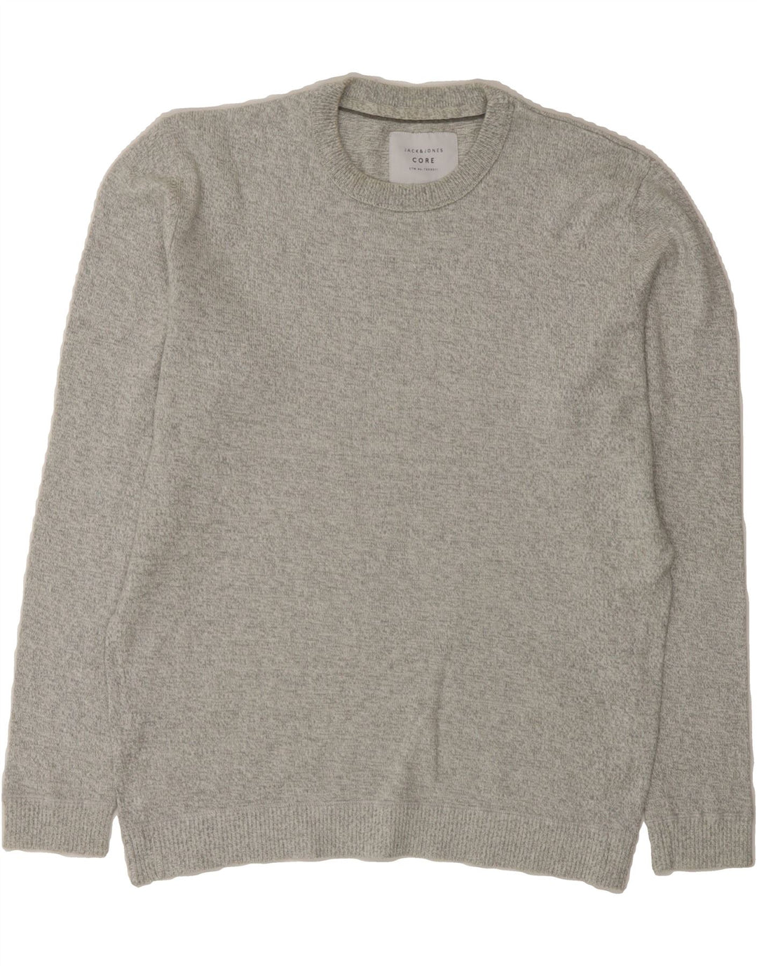 JACK & JONES Mens Core Crew Neck Jumper Sweater Large Grey Cotton Vintage Jack & Jones and Second-Hand Jack & Jones from Messina Hembry 