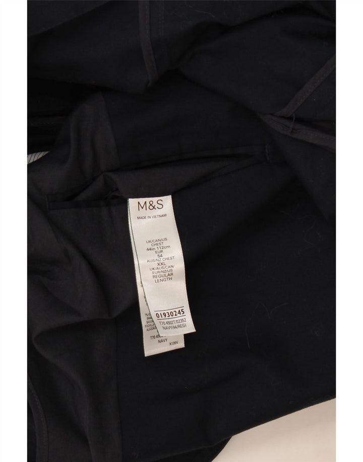 Jachetă pentru bărbați Marks & Spencer, cu 2 nasturi, UK 44 XL, bumbac, albastru bleumarin
