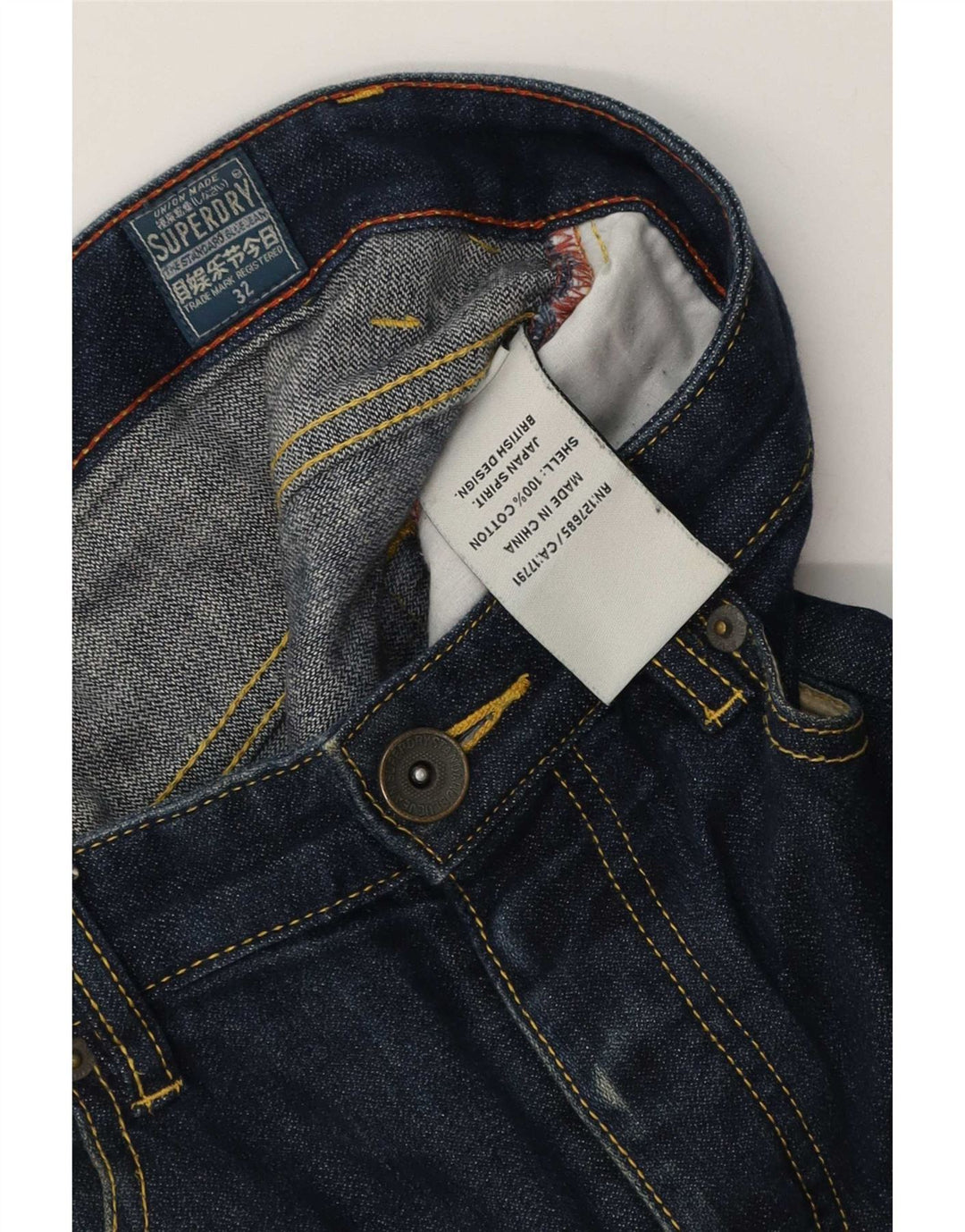Pantaloni scurți din blugi pentru bărbați Superdry W32, bumbac albastru mediu