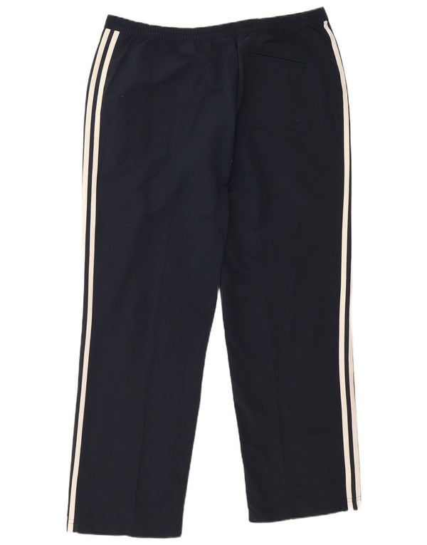 Pantaloni casual drepti Adidas pentru femei UK 20 2XL W34 L30 bleumarin bumbac
