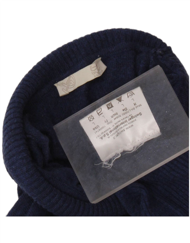 BYBLOS Pulover cu gât rulat pentru femei UK 14 mare, albastru marin acrilic