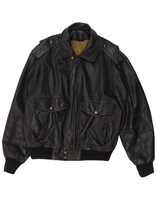 Forester Mens Military Leather Jacket IT 50 Large Black