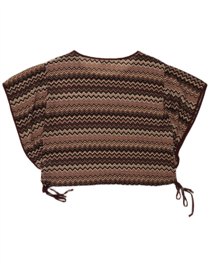 Bluză supradimensionată pentru femei Mizumi Batwing Top UK 10 Small Brown Chevron